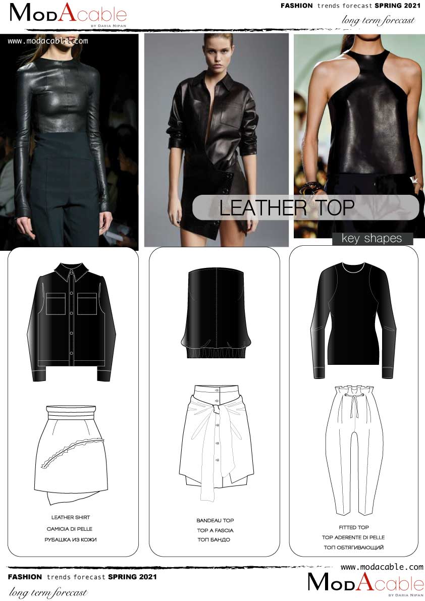 Spring 2021 trend Leather top - ModaCable