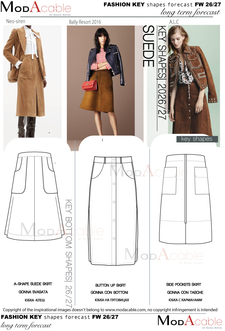 AI 26/27 silhouette gonna Pelle scamosciata