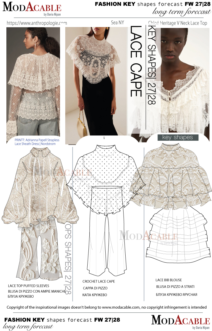 Moda Shape AI 27/28 silhouette moda donna Lace cape