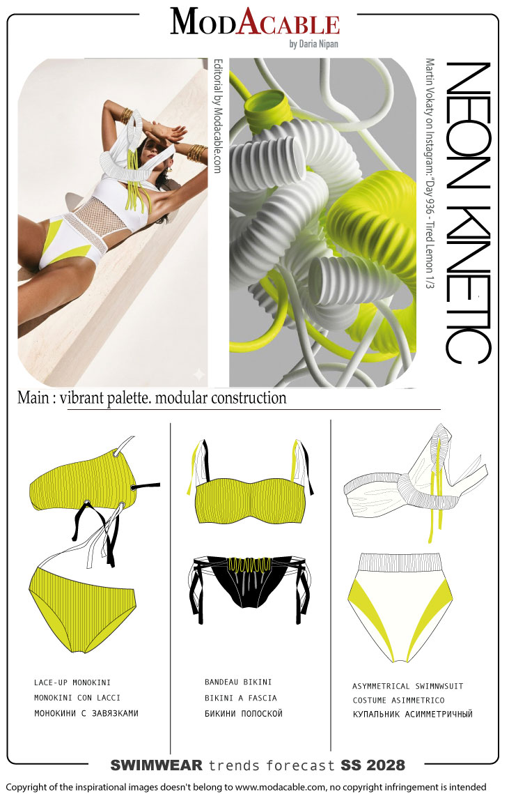 SS 28 women's swimwear trend Neon Kinetic