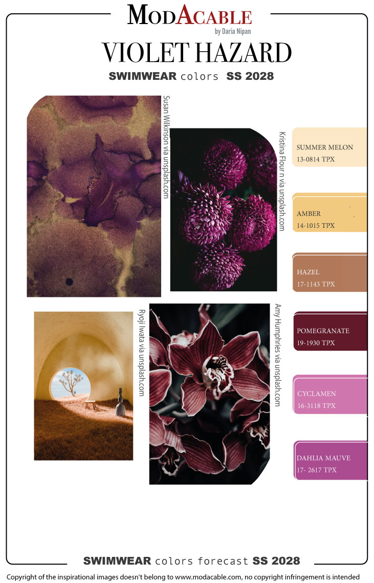 SS 28 swimwear color trend Violet Hazard