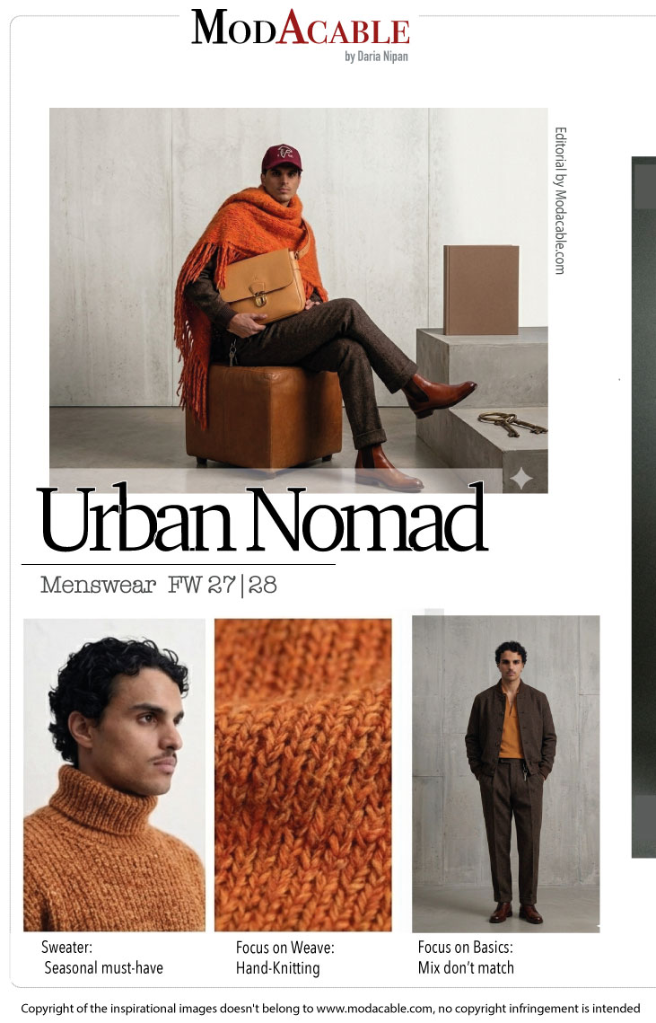 FW 27/28 trend mood menswear Urban Nomad
