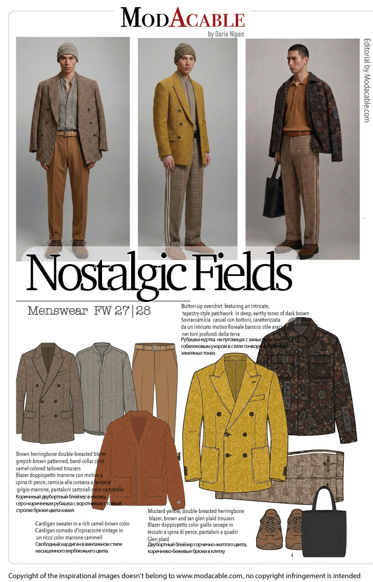AI 27/28 tendenza moda uomo Nostalgic fields