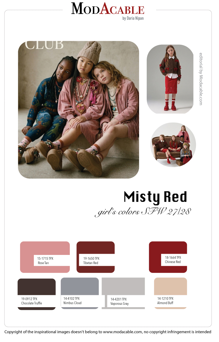 AI 27/28 tendenza colore moda bambina Misty Red