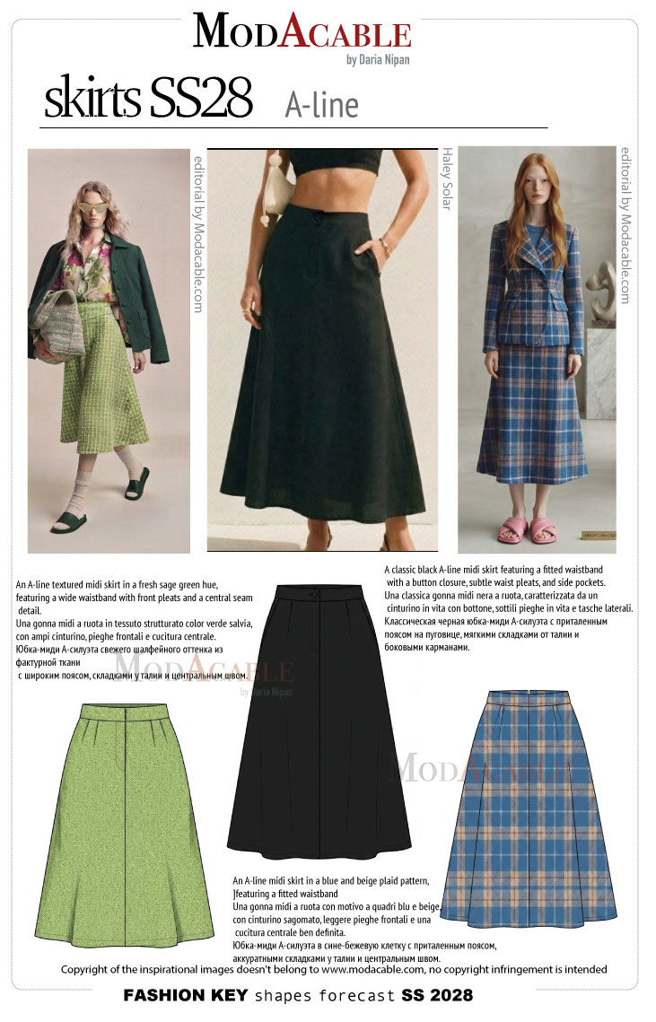 SS 28 fashion silhouette A-line skirt