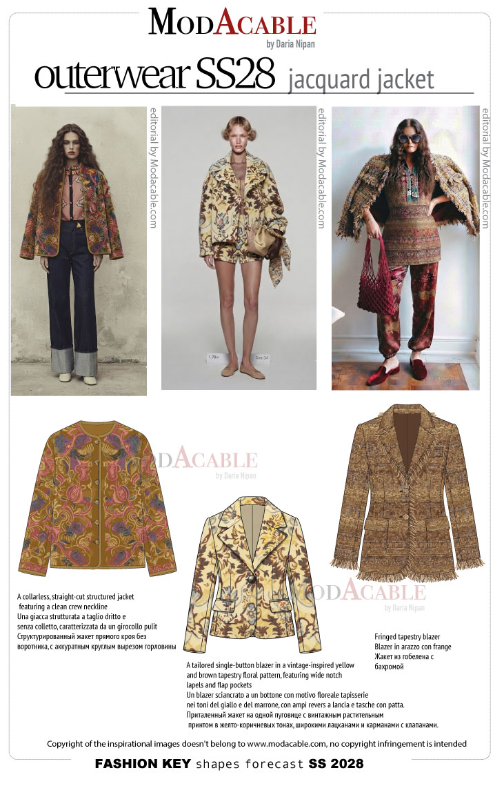 SS 28 fashion silhouette Jacquard jacket