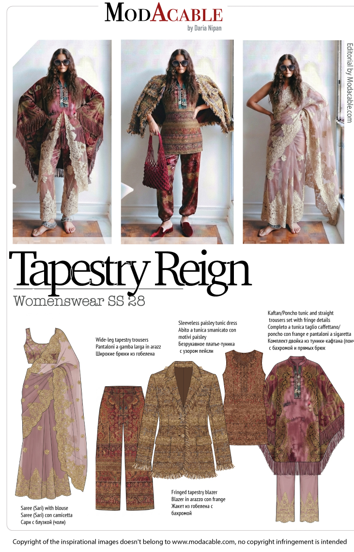 SS 28 women's fashion trend Tapestry Reign