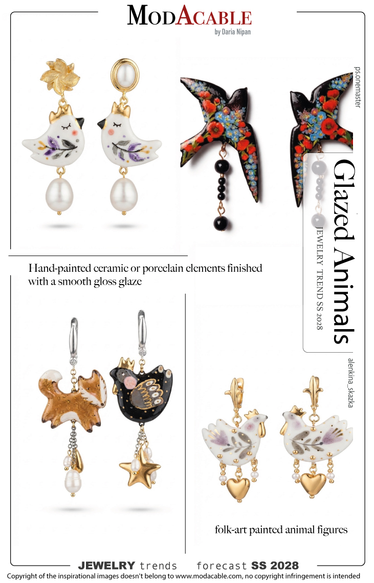 SS 28 jewelry shape Glazed Animals